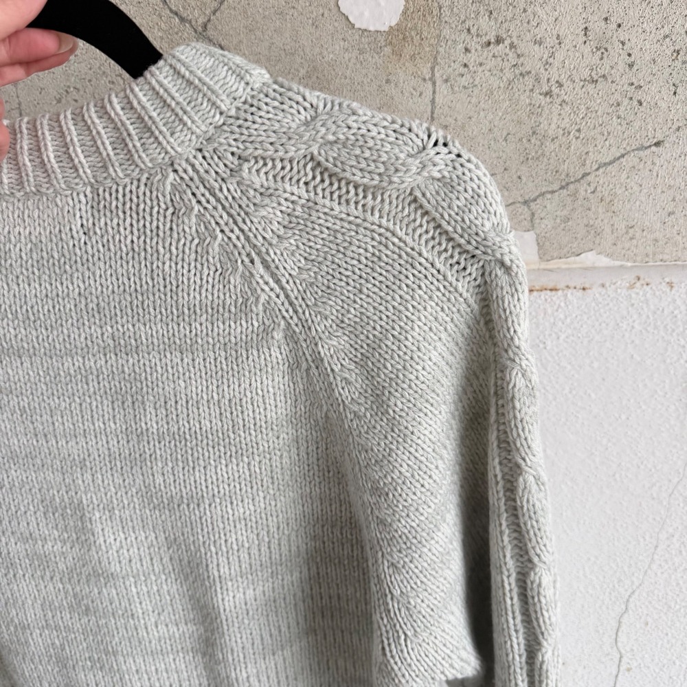Vintage Fisherman Sweater Chunky Aran Cable Knit Cozy Pullover Gray Men M Vtg 90 - Picture 5 of 8